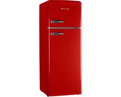 Helvetia Retro Koelvriescombinatie HRDPER206ER1 - Rood - 144 cm Hoog - Solden deal promotie