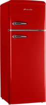 Helvetia Retro Koelvriescombinatie HRDPER206ER1 - Rood - 144 cm Hoog - 4ster Vriezer - Vintage - 206 Liter