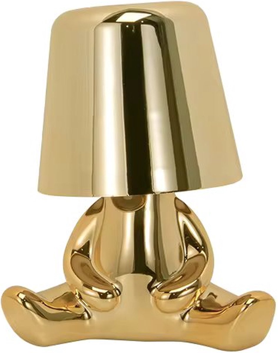 Luxus Europe - Bins Brother Tafellamp - Goud - Decoratieve Tafellamp - Tafellamp slaapkamer - Draadloos - Dimbaar