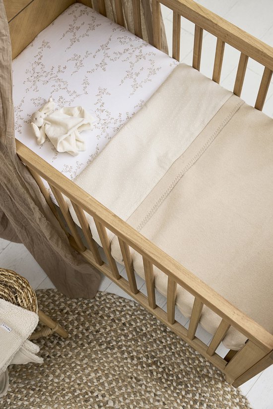 Meyco Baby Uni ledikant deken - geweven - sand - 100x150cm van Meyco — afbeelding 5