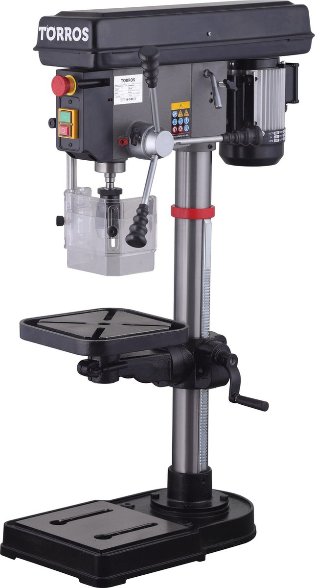 Professionele tafelboormachine boren tot ø 20 mm opname MK2 600W 230V 12 snelheden 64 kg Torros DT20M