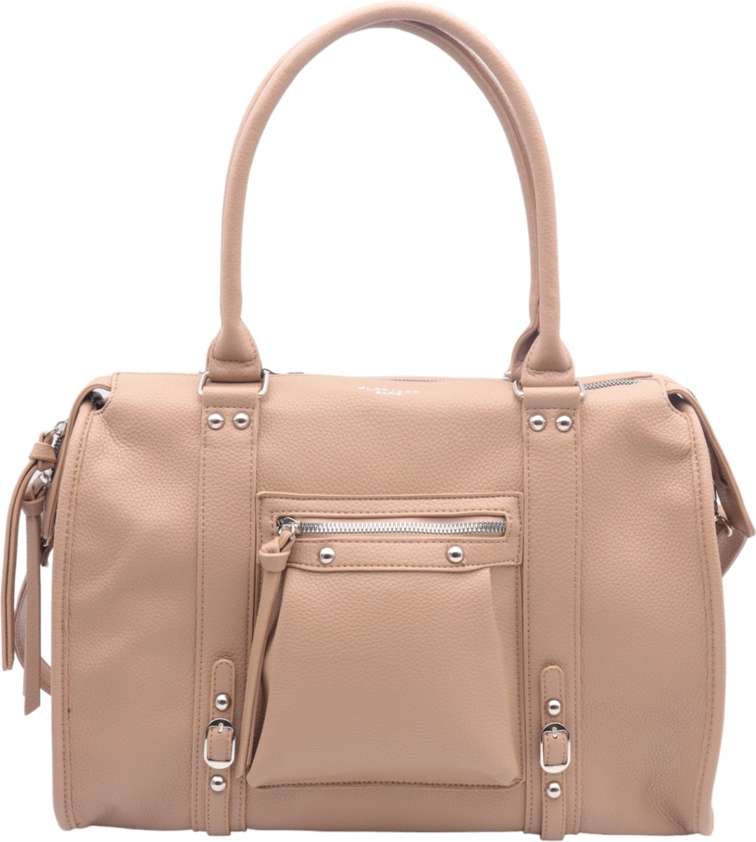 Flora&Co - Handtas - shopper - met extra lange riem - soft - ook geschikt voor A4 mappen en dus ook voor school en werk - beige taupe