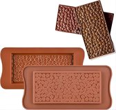 Bol.com Lynn's siliconen bakvorm - Luxe chocoladereep - Tablet - Cacaobonen - Chocolade koek gebak zeep epoxy etc. - Geschikt vo... aanbieding