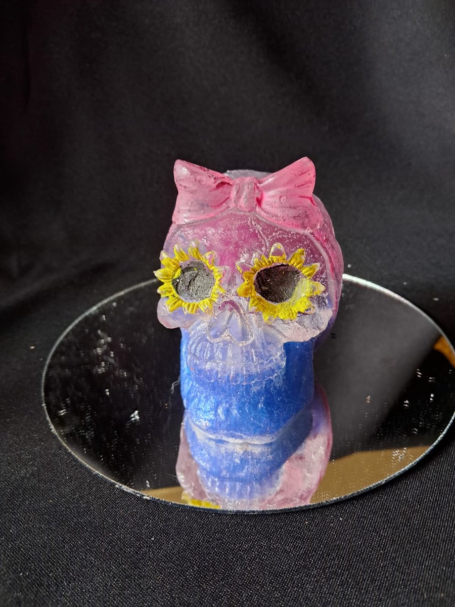 starwolf, sneeuwbol skull dias de la muerta met strik, geschenk