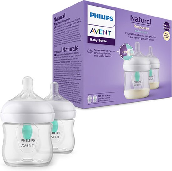 Foto: Philips avent airfree babyfles natural response 2 stuks 125ml