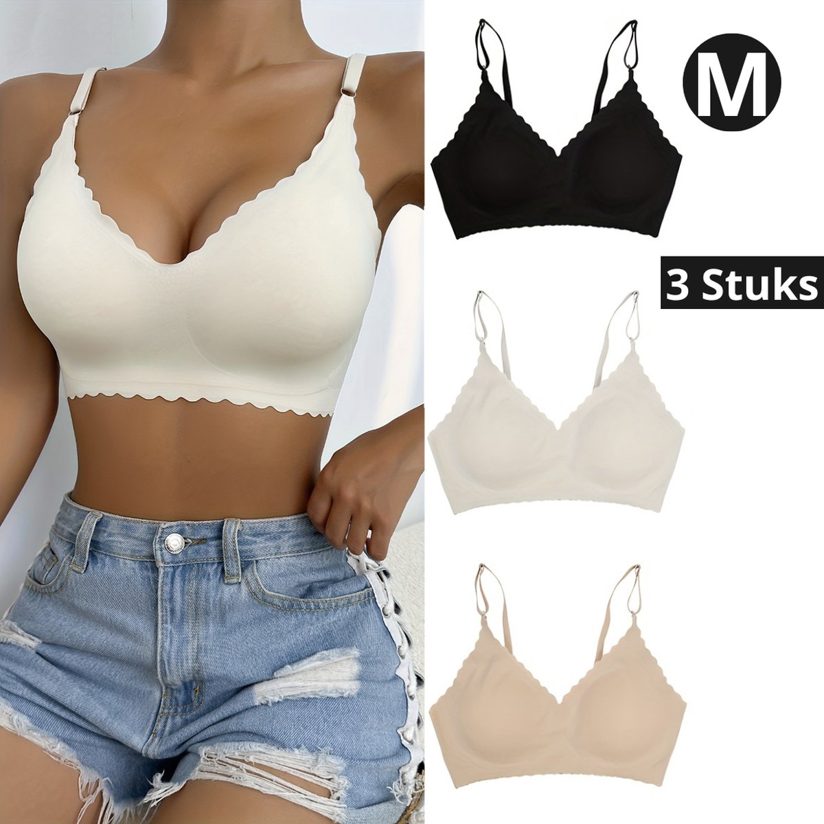 Bovista BH Zonder Beugel - Zonder Bandjes - Push-up Bh's - Comfort Bh - Gemengd Verschillend 2