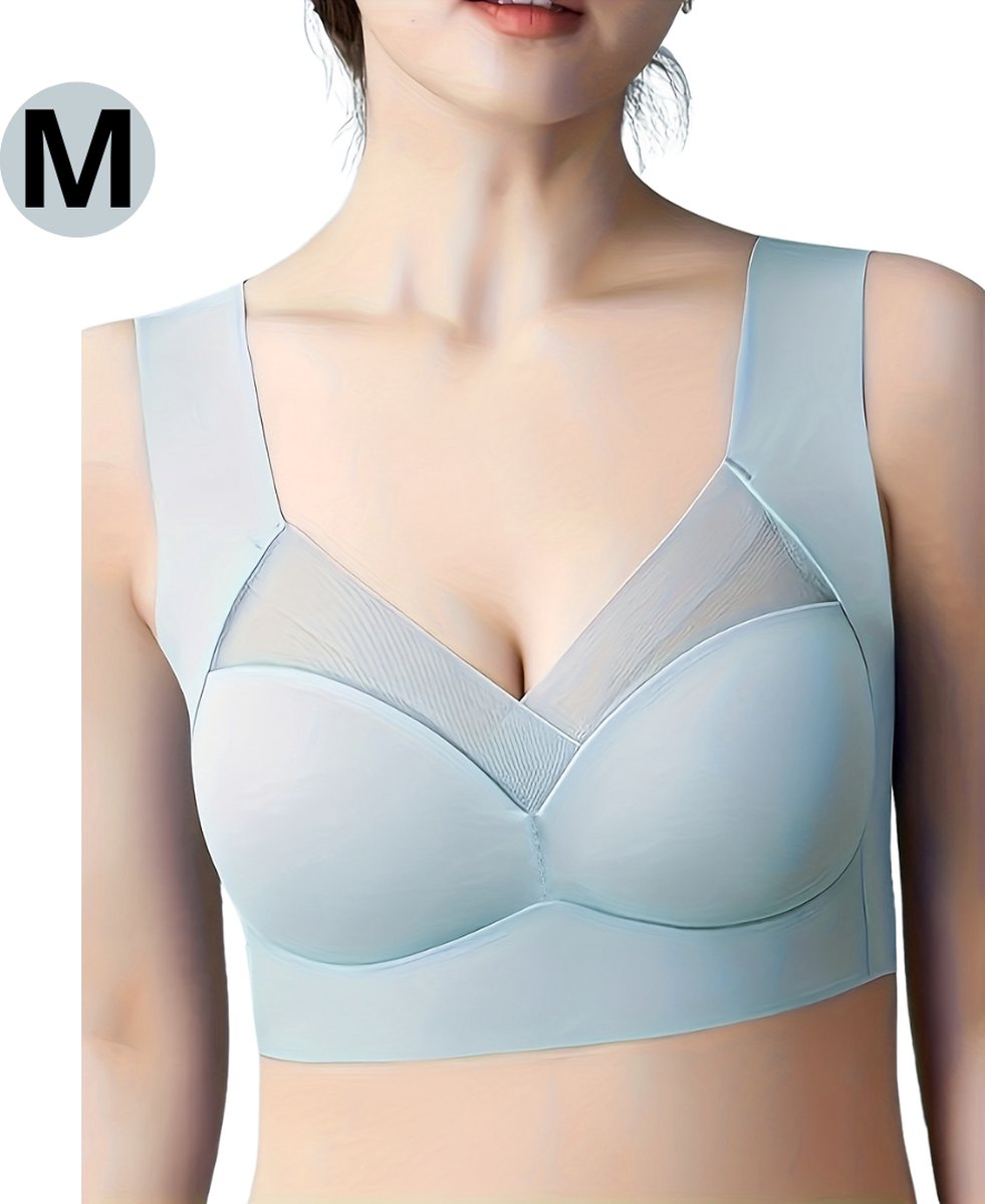 Bovista BH Zonder Beugel - Zonder Bandjes - Push-up Bh's - Comfort Bh - Lichtblauw M