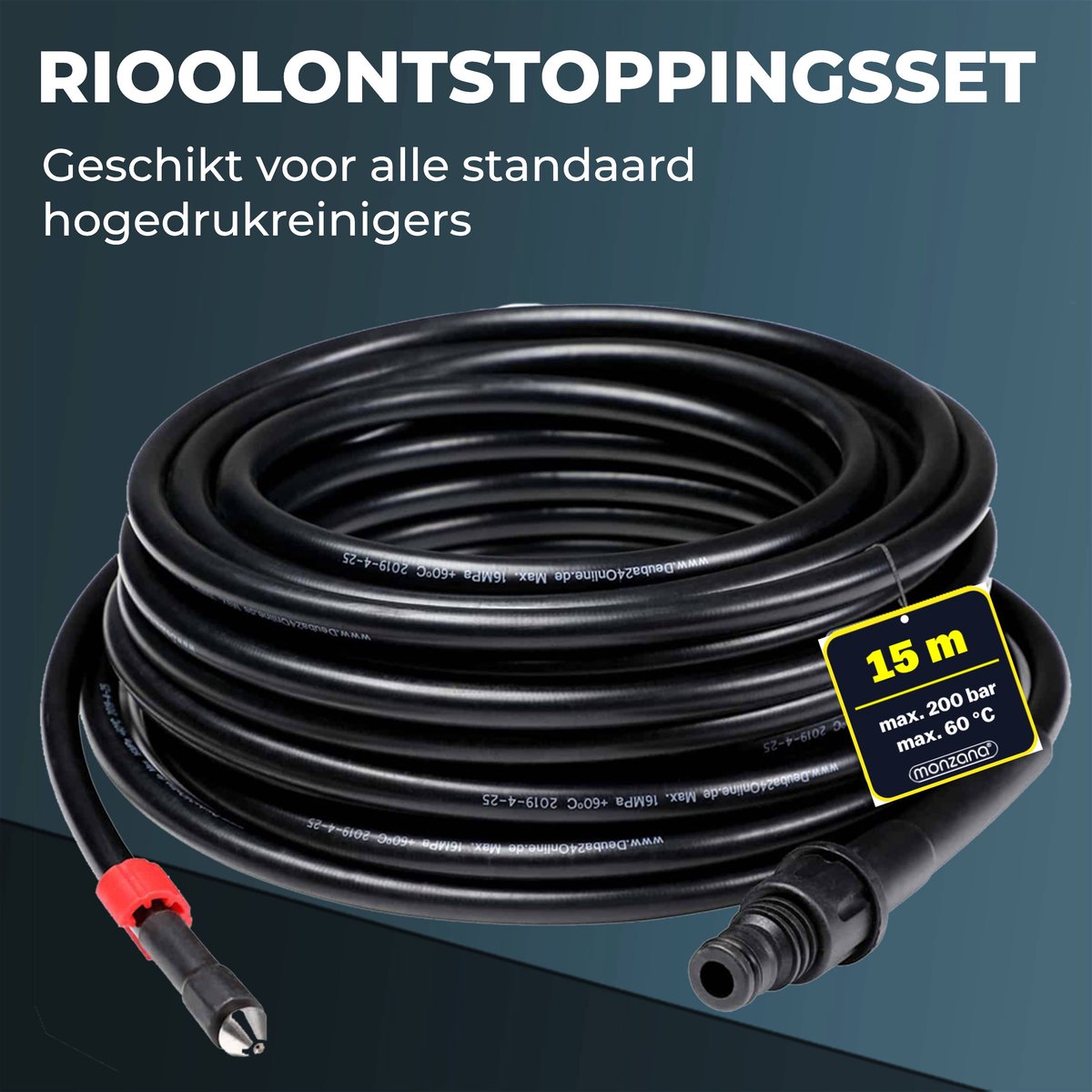 Kit de nettoyage de tuyaux Deuba 15 m