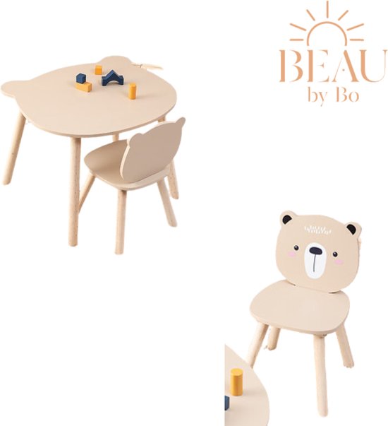 Foto: Beau by bo atmosphera kids kindertafel kinderstoel teddybeer beige