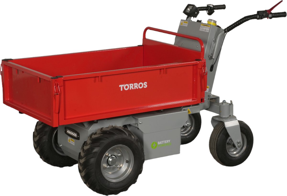 Elektrische dumper 500kg 196l hydraulisch kippen, batterij 48V Torros MEP502H