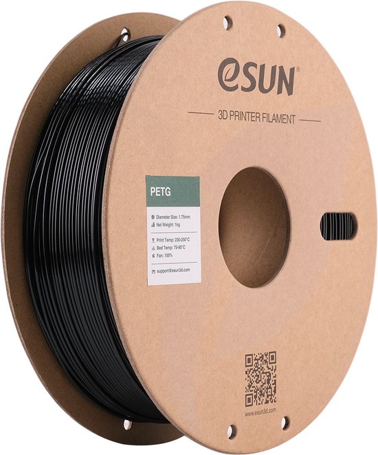 eSun PETG Solid Black/zwart - 1.75mm - 3D printer filament - 1kg