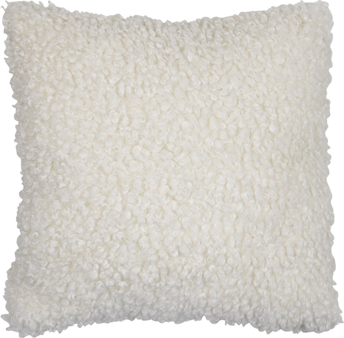 kussen teddy krul wit 45x45cm