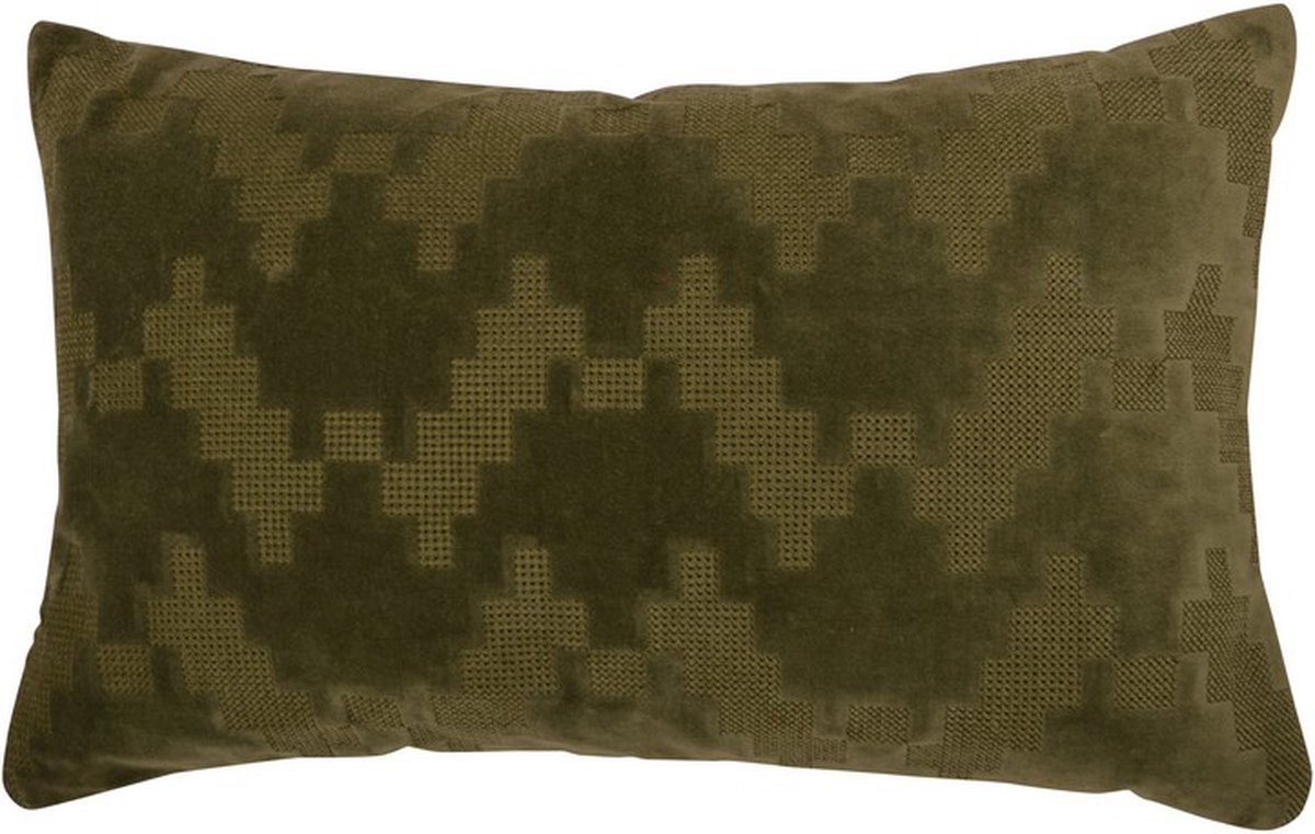 Linen & More Twisted Brooklyn kussen groen 30x50cm donker groen