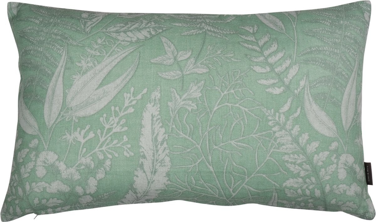 Linen & More Fern Print Granite Groen Kussen -30 X 50