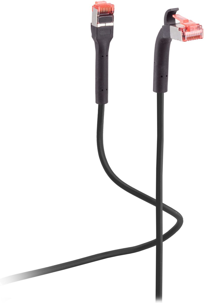 FTP CAT6A 10 Flexline Gigabit Netwerkkabel - CU - Buigbare connector - 5 meter - Zwart