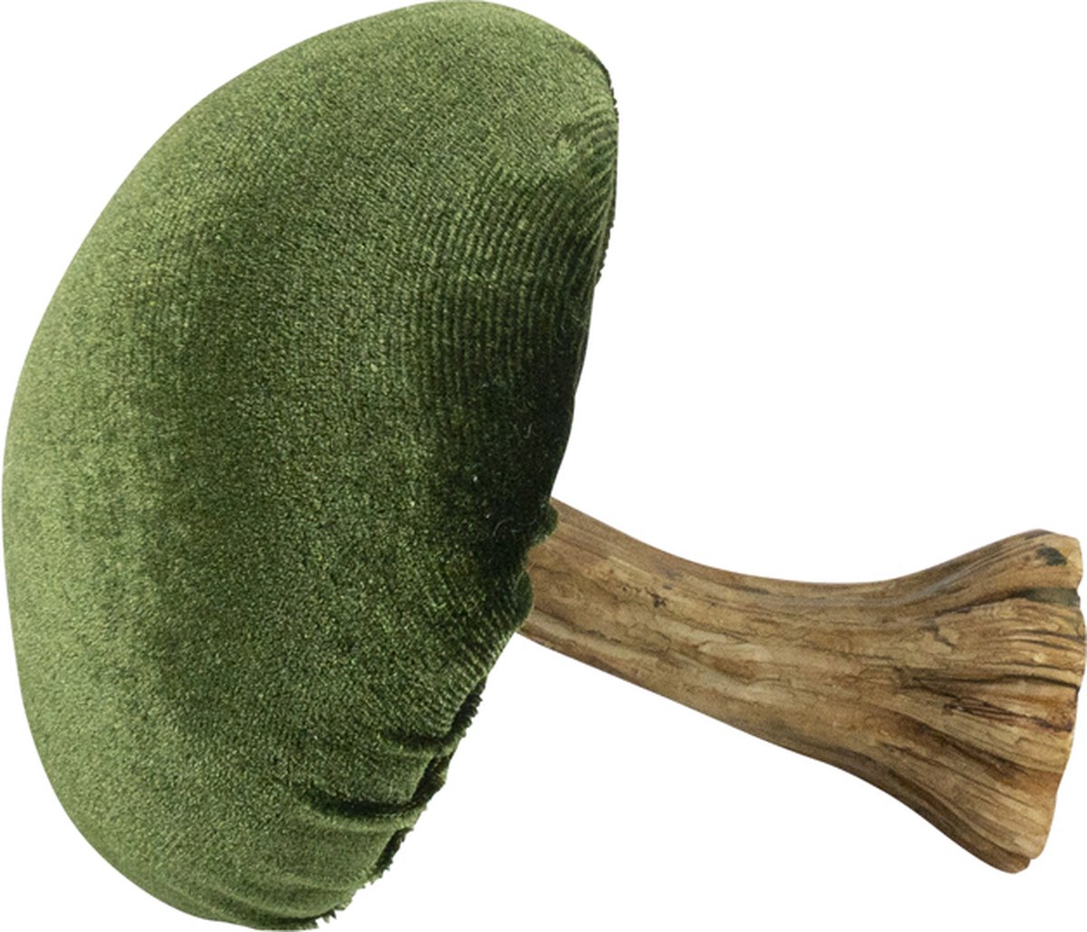 decoratie fluweel champignon groen 10cm