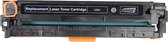 Zwarte laser tonercartridge, type 320A, met oranje beschermkap.