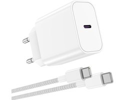 Usb C Snellader + usb C Kabel 3 Meter - Usb C Stekker - Oplader voor oa A57, A56, A55, A35, A34, A25, A24, A23, A17 5G, A16, A15 - Usb C Adapter 20w