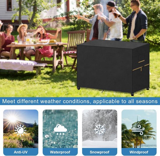 BARTSTR Barbecuehoes, weerbestendig, 105 x 65 x 115 cm, grillhoes voor gasgrill, scheurvast en waterdicht, met uv-bescherming, barbecue-accessoires, zwart BARTSTR Barbecuehoes, weerbestendig, 105 x 65 x 115 cm, grillhoes voor gasgrill, scheurvast en waterdicht, met uv-bescherming, barbecue-accessoires, zwart