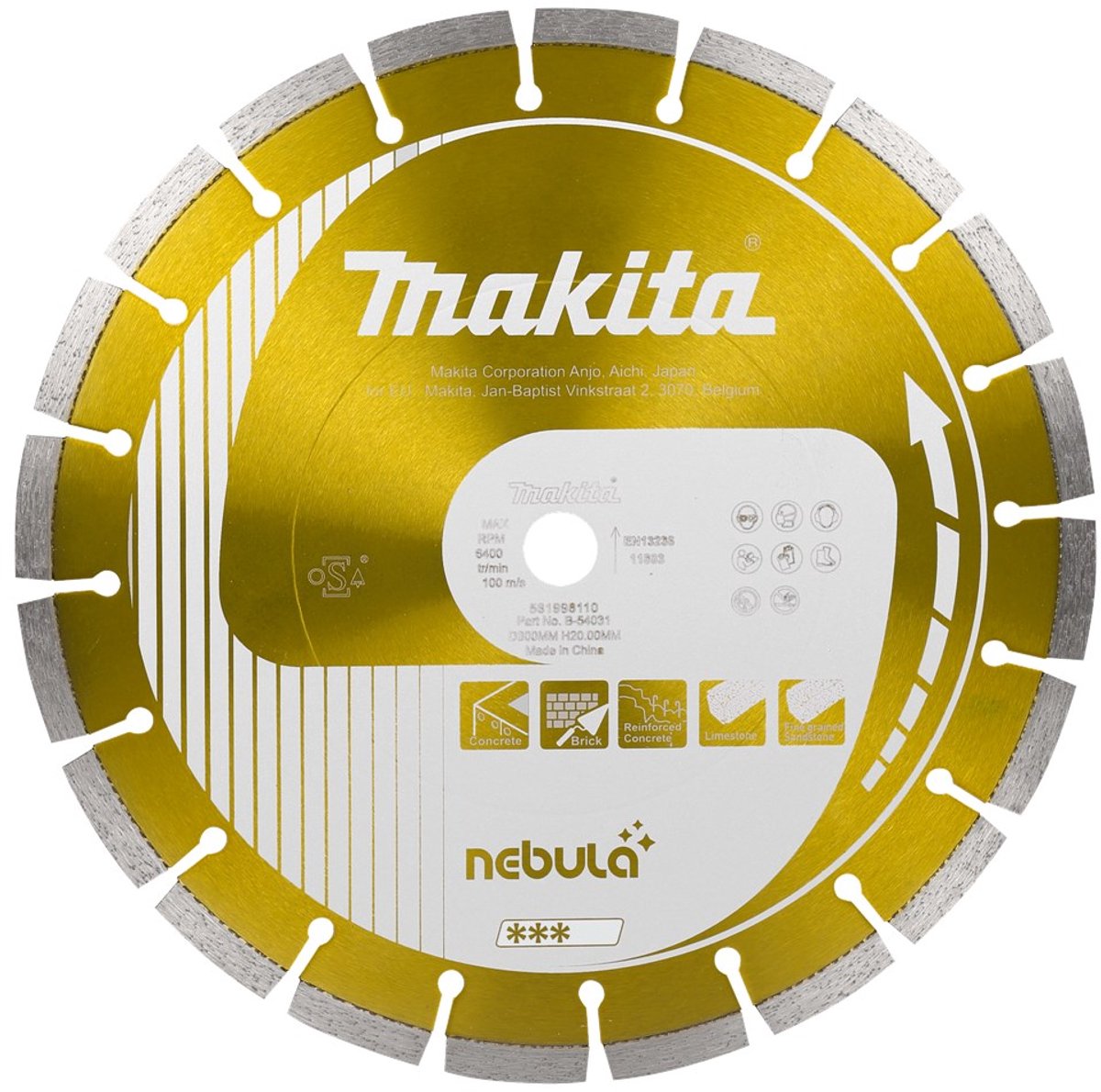 Makita 150x22,23x2,0mm Diamantschijf oranje - B-54003