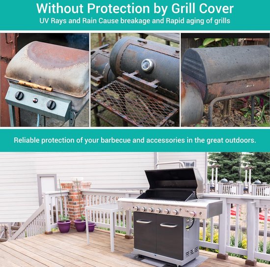 Copertura Barbecue Impermeabile 145x61x117cm - Telo Oxford 210D Per Esteri - Foto 11