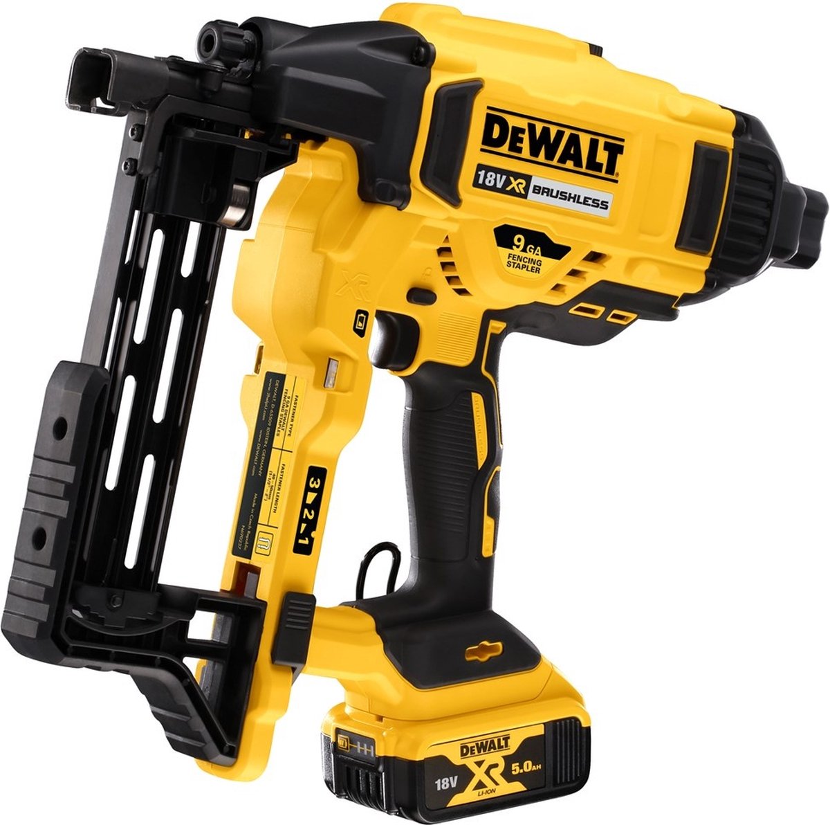 DeWALT DCFS950P2 Accu Constructietacker voor hekwerk 9Ga 18V 5.0Ah Li-ion