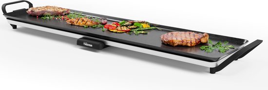 Plaque de grill Tristar BP-2669 - Grill de table XL 90 x 23 cm - Sans BPA - Plaque de cuisson Gourmet pour la table - 10 personnes - Avec thermostat réglable - Revêtement antiadhésif - Zwart