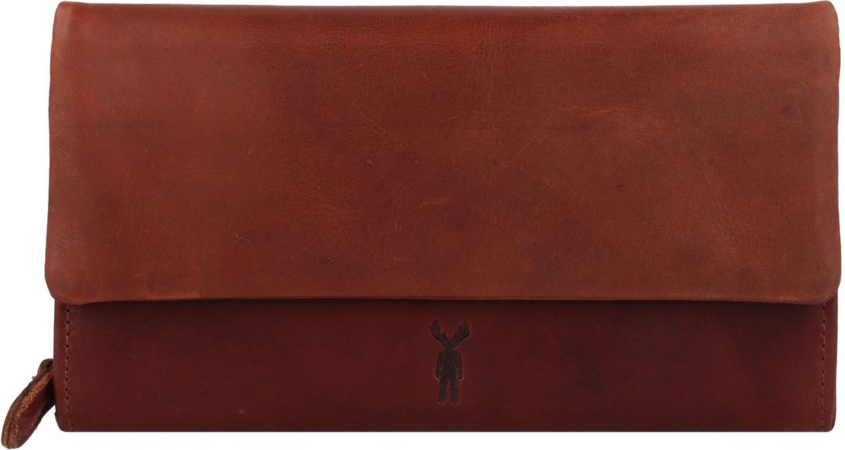 Jack Kinsky Risör Portemonnee RFID-bescherming Leer 19 cm - Dames - Horizontaal - cognac
