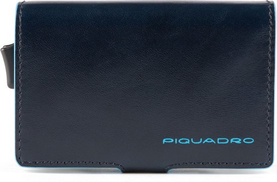 PIQUADRO, Cartera Para Hombre Con Ventana Abatible Para Identificación, Bolsillo Para Monedas, Ranuras Para Tarjetas De Crédito Y Protección Antifraude RFID, Marrón Oscuro, Marrón Oscuro (di Moro