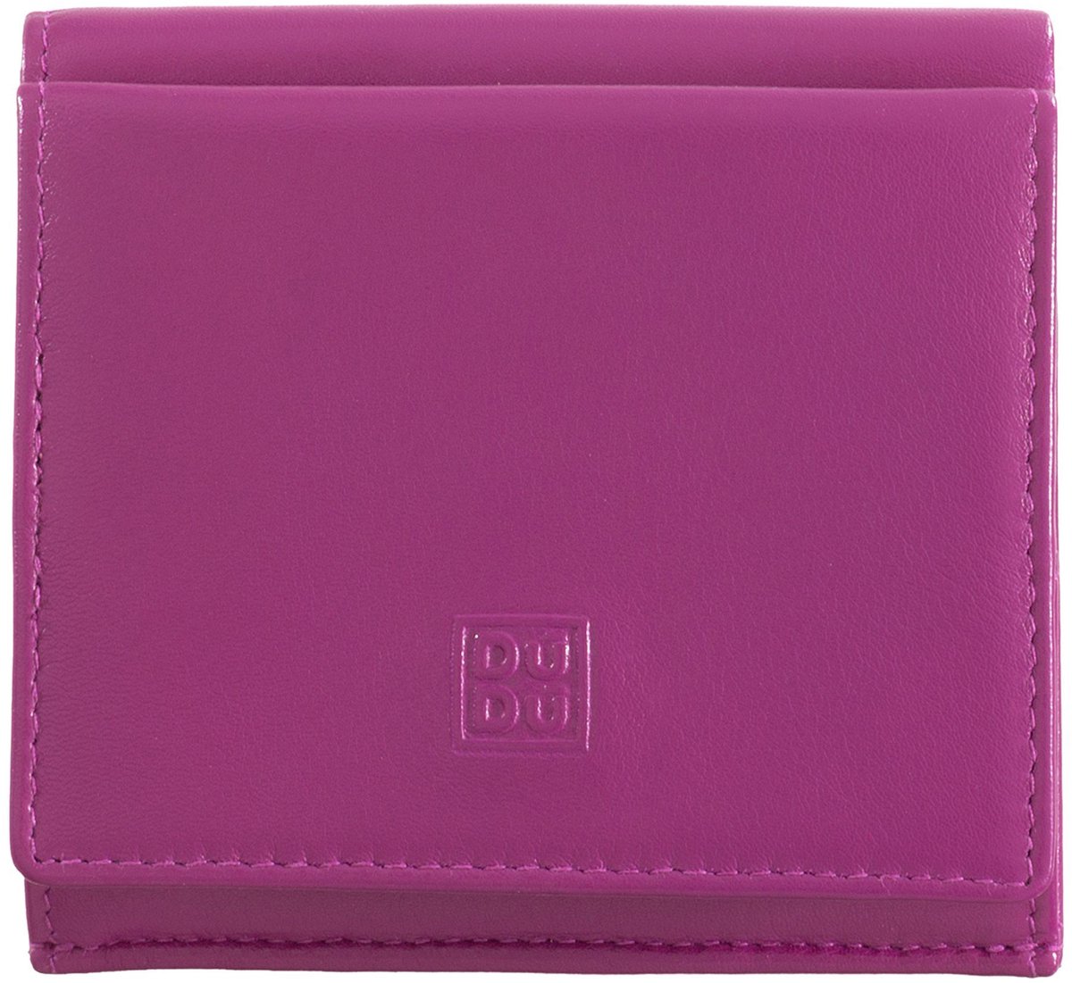 DuDu Lederen portefeuille 9,5 cm - Unisex - Staand formaat - fuchsia