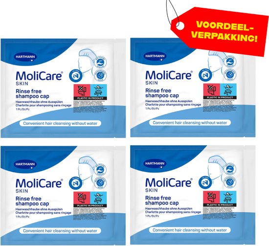 4x MoliCare Skin Shampooing Cap - Pack économique !