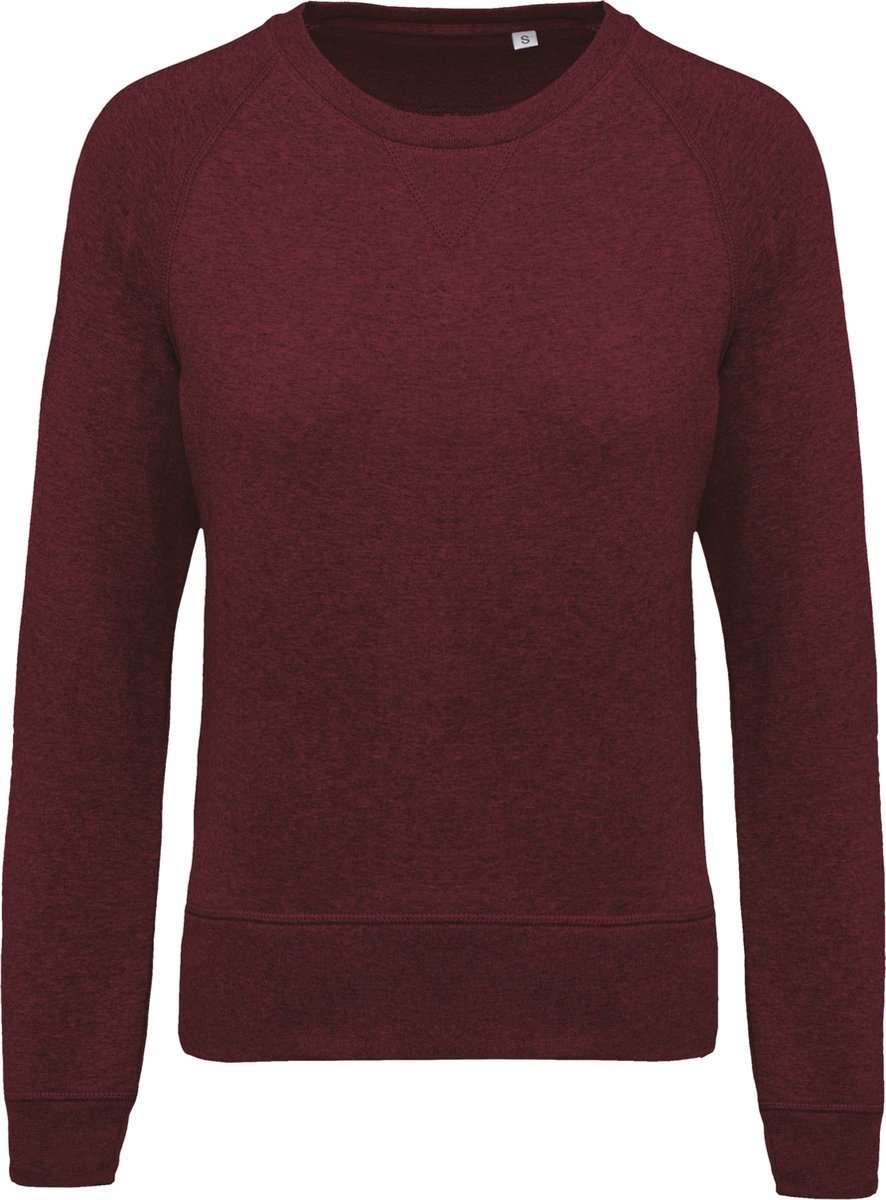 Kariban Damessweater BIO ronde hals raglanmouwen K481 - Wine Heather - XL