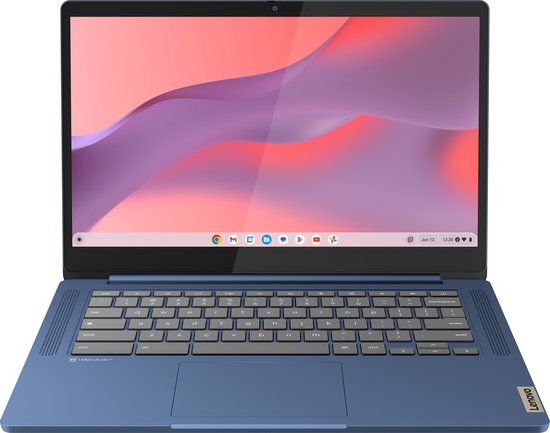 Lenovo IdeaPad Slim 3 Chrome 14M868 MediaTek Kompanio 520 Chromebook 35,6 cm (14") Full HD 4 GB LPDDR4x-SDRAM 64 GB eMMC Wi-Fi 6 (802.11ax) ChromeOS Engels Blauw