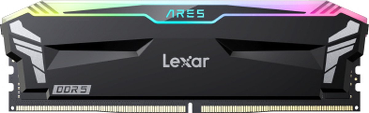 Lexar Ares RGB LD5U16G72C34LA-RGD - Geheugen - DDR5 - 32 GB: 2 x 16 GB - 288-PIN - 7200 MHz / PC5-57600 - CL34 - 1.4V - XMP 3.0 - AMD EXPO - On-die-ECC - RGB - zwart