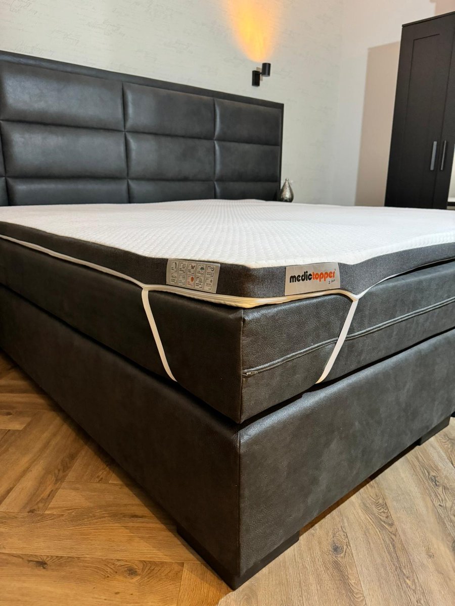 Medic Topper 2face Premium Ultimate 160x210x8 - Orthopedisch dekmatras tegen rugklachten - Optimale ondersteuning voor je hele lichaam - Tweezijdig: stevig (afkoelend) of zacht (verwarmend) - afritsbare zijdezachte hoes biokatoen - matrasbeschermer