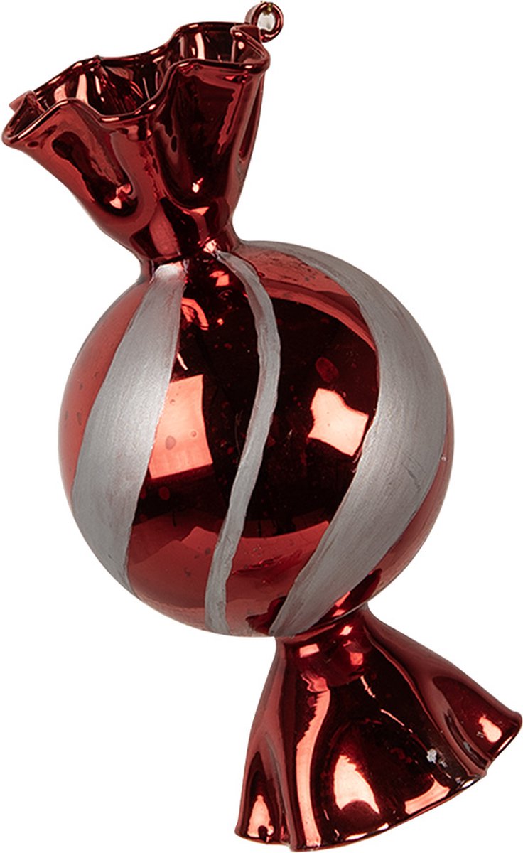 Clayre & Eef Kersthanger Ø 7x13 cm Rood Glas
