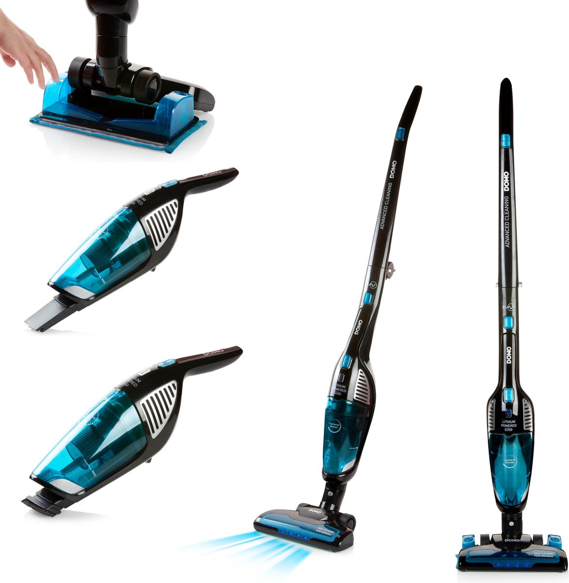 Domo DO228SV Steelstofzuiger + Kruimelzuiger + Dweilen