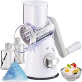 Handmatige ijsrasp met 3 trommelmessen - Vaatwasmachinebestendige ijs crusher voor slushy - Snel crushed ice maker met zwengel - Wit Slush puppy machine