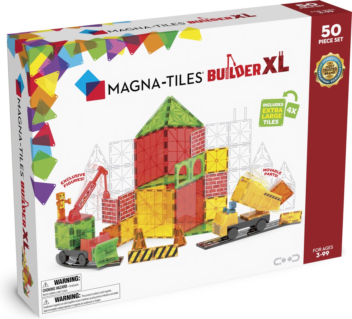 Builder XL - Bouwset voor 3+ jaar - STEM-goedgekeurd - 50 Stuks