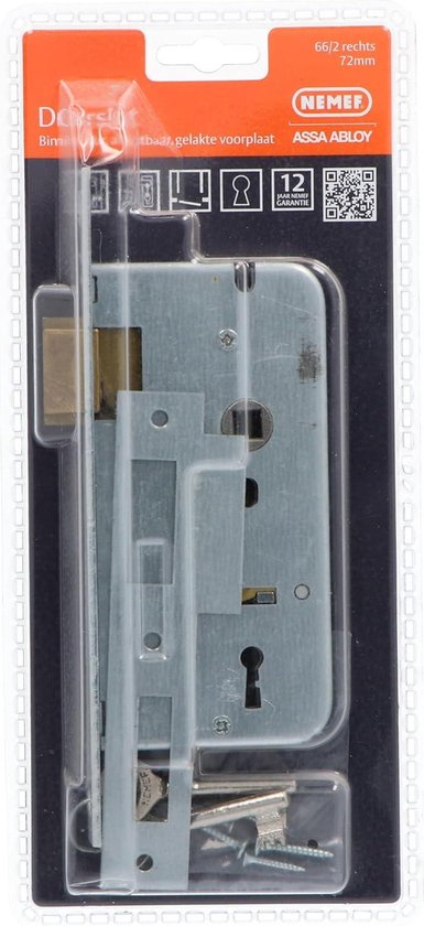 WILKA Buisframeslot 1438 | doornmaat: 35 mm | manchet 245 mm plat roestvrij staal | 1 stuk