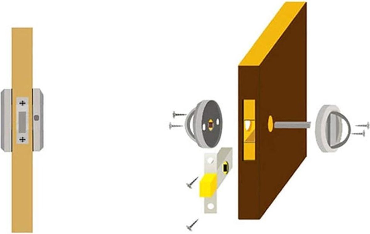 PATIKIL Rond inbouw deurslot, roestvrij staal 304 verborgen verzonken beker deurklink, meubels trekt vergrendelknop voor privacy zakdeur, zilver PATIKIL Rond inbouw deurslot, roestvrij staal 304 verborgen verzonken beker deurklink, meubels trekt vergrendelknop voor privacy zakdeur, zilver