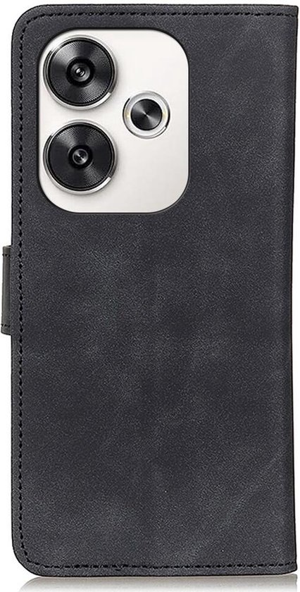 KHAZNEH Coque adaptée pour Xiaomi Poco F6 | Portefeuille rétro | Étui portefeuille | Standard | Porte-cartes | Noir