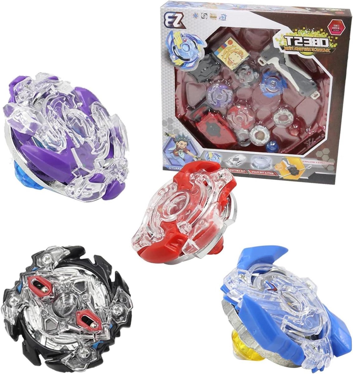 Metalen 4D Fusion 4 Box Gyro Fight Master Chain Launcher Tollen Set Infinity Stadium Swim