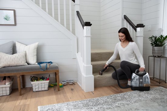 BISSELL SpotClean Plus Draagbare Vlekkenreiniger - Met Extra Lange 2.2m Slang - Tapijtreiniger voor Bank, Auto & Matras - Carpet Cleaner Apparaat - Incl. HydroRinse Zelfreiniging - Reinigingsmachine - Zetelreiniger - 3724N