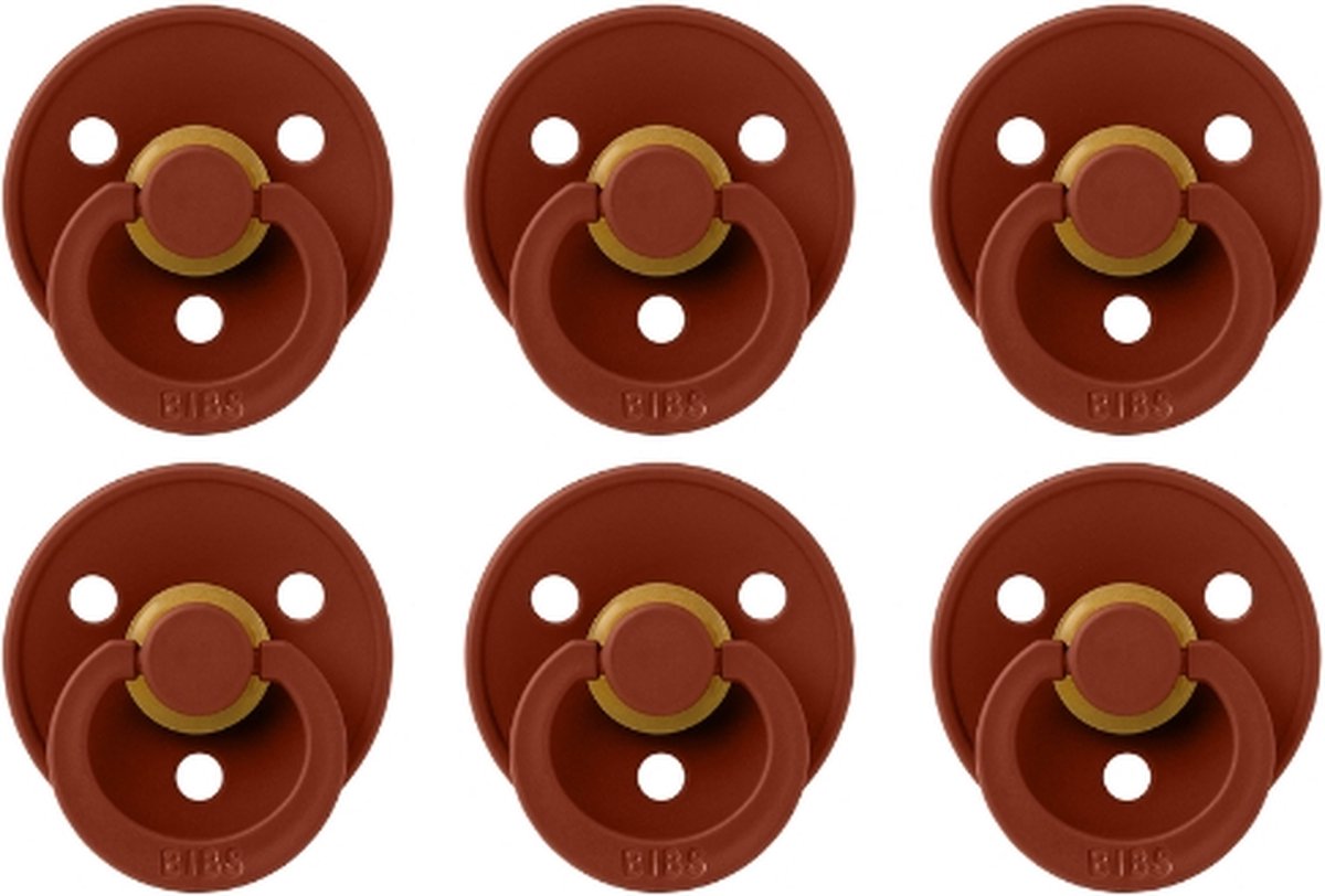 Goedkoopste BIBS fopspenen - spenen set van 6 stuks | 6x Rust | Voordeelverpakking | Maat 1 - T1 Leeftijd 0-6 maanden