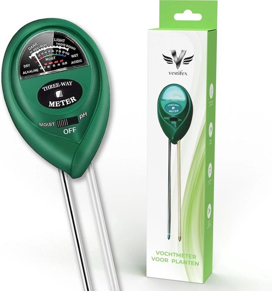 Foto: Vestifex vochtmeter voor planten 3 in 1 vochtigheidsmeter watermeter voor kamerplanten ph meter plantenvoeding tuinartikelen voor binnen buiten planten