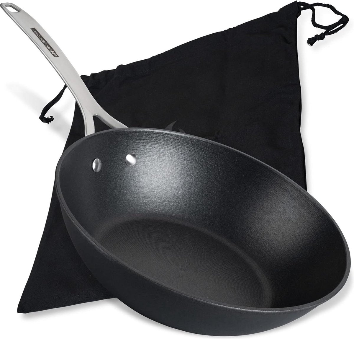 Force Wokpan van gietijzer 28 cm met antiaanbaklaag - inductie geschikt - FMprofessional.