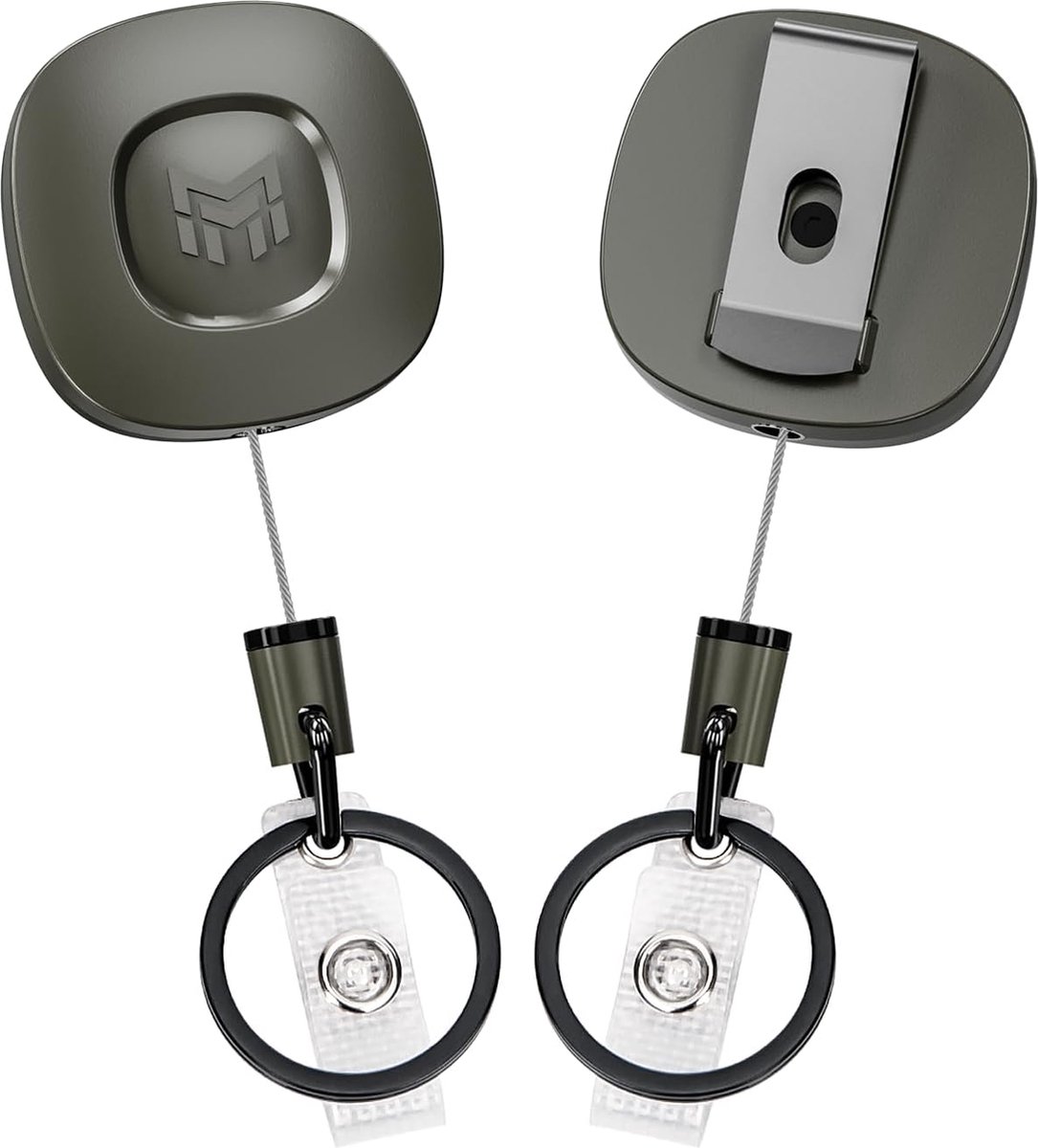 Intrekbare Sleutelhanger met Metalen Karabijnhaak - Handige Sleutelhouder voor Veilige Bevestiging - Praktisch Koord - Sleutelbeheer Accessoire - Zwart