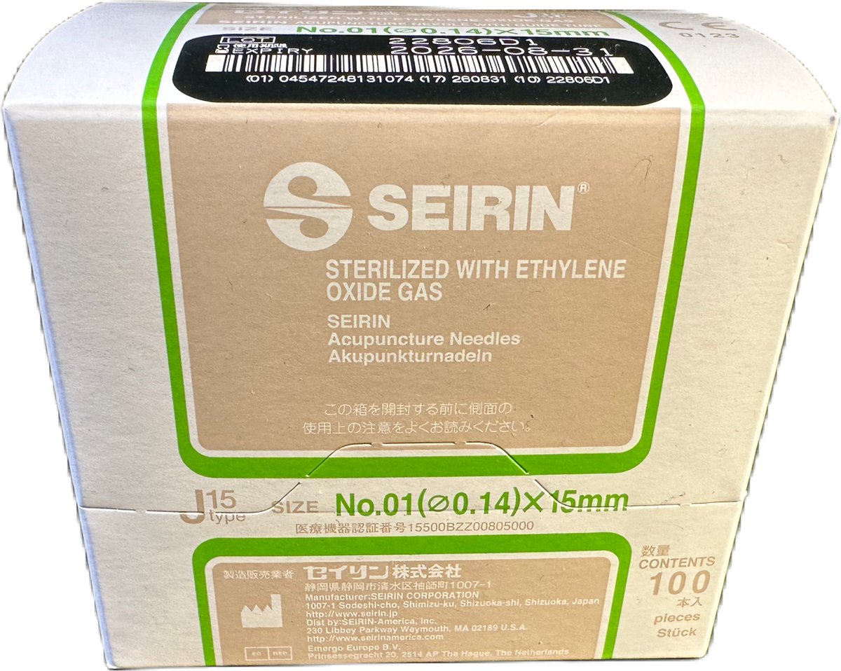 Seirin J Type - Dry needle - Diverse maten - KS Medical Group