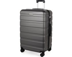 TAN.TOMI Reiskoffer Groot 95L - 76 × 49 × 30 cm - Harde Koffer met Cijferslot - Lichtgewicht Trolley met 4 Spinner Wielen - Ruime Ruimbagage - Donkergrijs